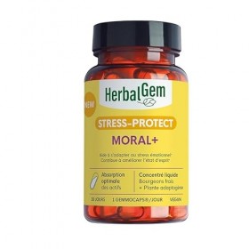 HERBALGEM - GEMMOCAPS® STRESS-PROTECT MORAL+ - Stress émotionnel - 30 Capsules Aubépine