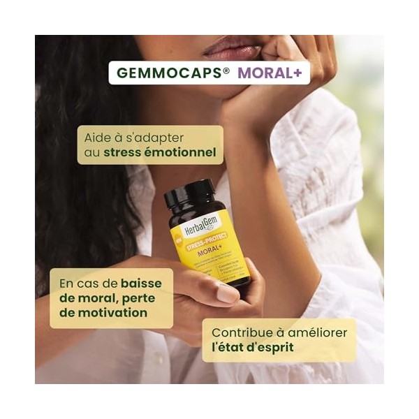 HERBALGEM - GEMMOCAPS® STRESS-PROTECT MORAL+ - Stress émotionnel - 30 Capsules Aubépine