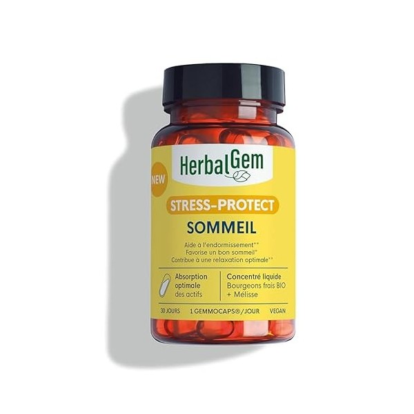 HERBALGEM - GEMMOCAPS® STRESS-PROTECT MORAL+ - Stress émotionnel - 30 Capsules Aubépine