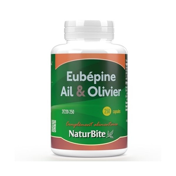 Eubépine, Ail & Olive, 500mg 250 perles. NaturBite