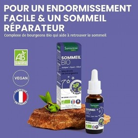 Santarome Bio - Sommeil Bio - Macérat de bourgeons - Complément Alimentaire Sommeil - Gémmothérapie - Aubépine, Figuier, Till