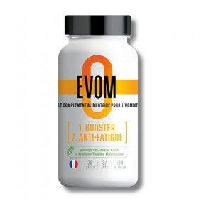 Booster Anti Fatigue Homme EVOM - Énergie Physique et Tonus Mental - Magnésium 26% VNR , Bacopa BACOGNIZE®, Ginkgo, NADH, ac