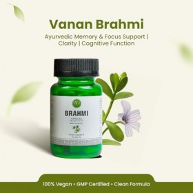 Vanan® Brahmi | Bacopa Monnieri Extrait 200 mg avec Bacosides Naturels | Nootropique Végétal pour la Concentration & la Clart