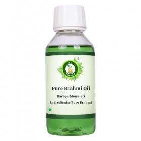 R V Essential Huile de Brahmi pur 100ml 3.38oz - Bacopa Monnieri 100% pur et Série dherb rares naturelles Pure Brahmi Oi Baco...