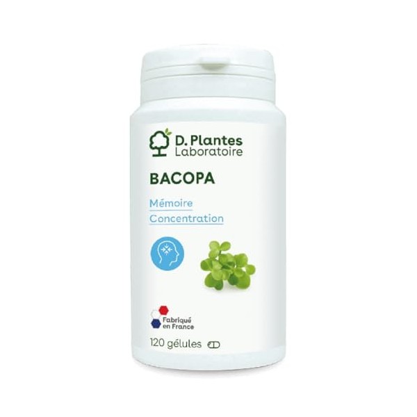 D.PLANTES - Bacopa - Complément Alimentaire - Mémoire & Concentration - Fabriqué en France - 120 Gélules