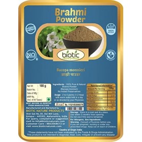 Brahmi Poudre – Bacopa Monnieri – Brahmi Churna pour manger, cheveux – 100 g