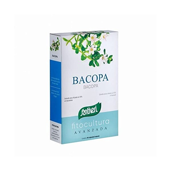 SANTIVERI BACOPA 40cap. – complément alimentaire sous forme de gélules, boîte de 40 gélules, à prendre régulièrement selon la