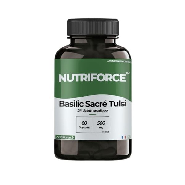 Basilic Sacré Tulsi 500 mg – Anti-Stress, Immunité & Digestion – 60 Gélules Végétales