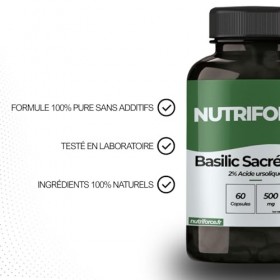 Basilic Sacré Tulsi 500 mg – Anti-Stress, Immunité & Digestion – 60 Gélules Végétales