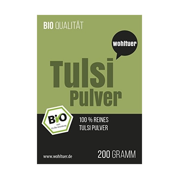 Wohltuer Poudre de Tulsi bio - Basilic indien 200 g Ocimum tenuiflorum I DE-ÖKO-006 