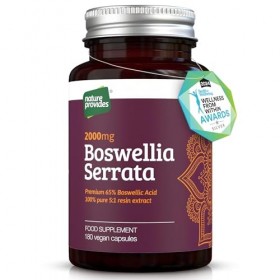 Boswellia Serrata 2000 mg extrait 5:1 , 180 gélules véganes, 6 mois de cure, 65% acide boswellique, encens indien, soutien a