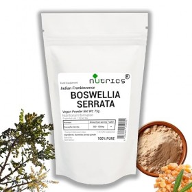 Nutrics BOSWELLIA SERRATA Poudre dencens indien Acide boswellique – 100 % pure, sans charges, liants ou agents de charge 75