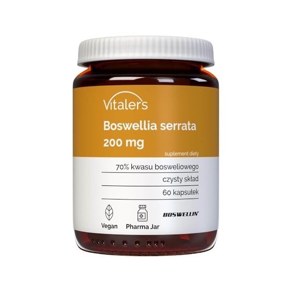 Vitalers Boswellia Serrata 200 mg - 60 gélules, Vegan, 1 mois de supplémentation, Sans conservateur, Composition pure