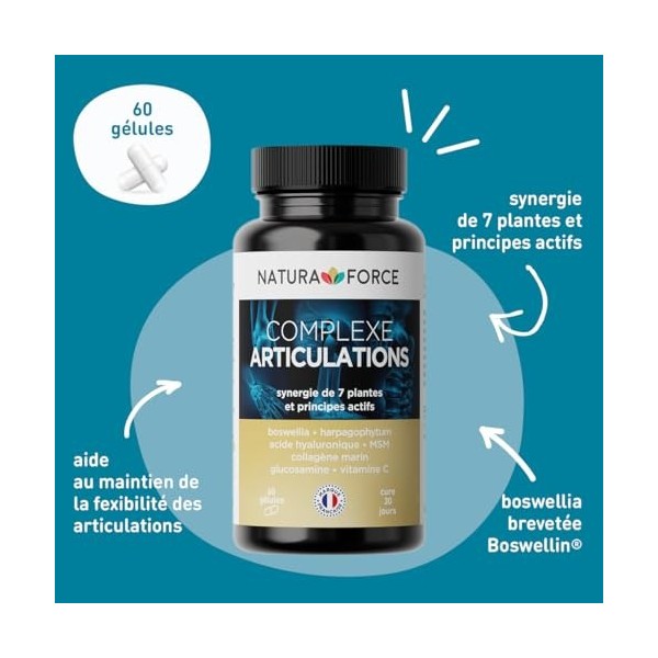 Complexe Articulations - 7 plantes et principes actifs hautement titrés - la santé articulaire - Soulagement des symptômes de...