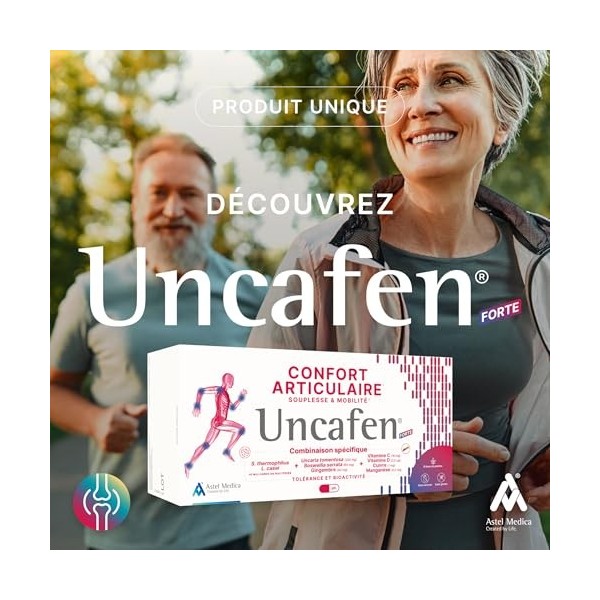 Uncafen - Probiotiques - Souplesse & Mobilité articulaire - Formule innovante à base de plantes Uncaria - Complément alimen