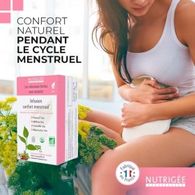 Infusion confort menstruel bio | soulage règles douloureuses et SPM | camomille, fenouil, mélisse, matricaire | apaisement na