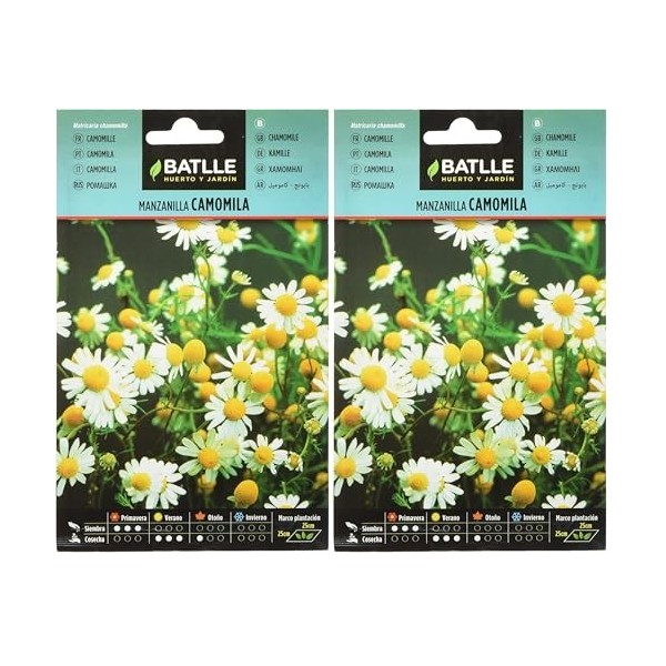 Graines aromatiques de Batlle - Camomille Camomila 1g Lot de 2 Camomille