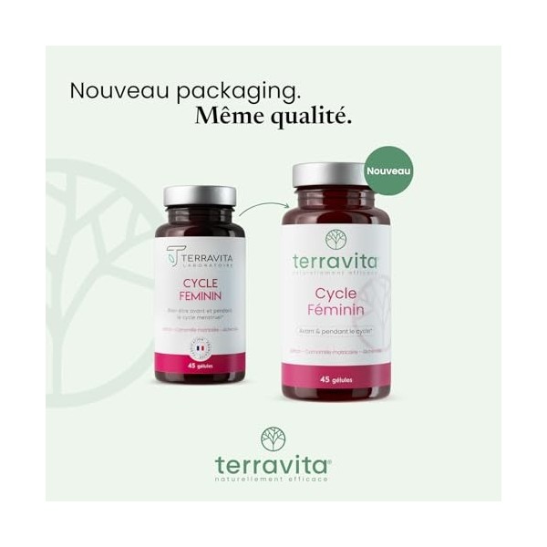 Cycle Féminin | Complément Alimentaire Règles Douloureuses et Syndrome Prémenstruel | Avec Camomille, Pissenlit, Vit B6 et Sa