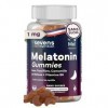 Gummies Sommeil Mélatonine 1mg - Complément Alimentaire - Endormissement Rapide - 60 Mélatonine Gummies - Végan et Sans Sucre...