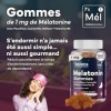 Gummies Sommeil Mélatonine 1mg - Complément Alimentaire - Endormissement Rapide - 60 Mélatonine Gummies - Végan et Sans Sucre...