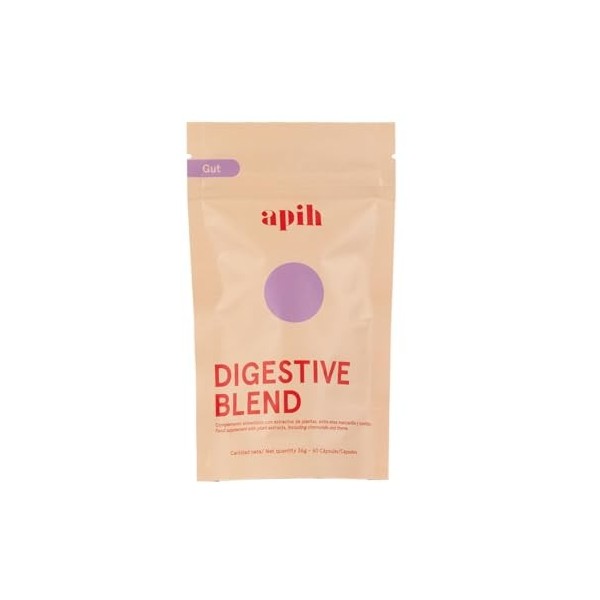 APIH Digestive Blend avec 16 extraits de plantes, enzymes digestives, complément alimentaire au curcuma, à la camomille et au