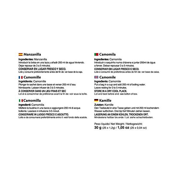 Infusion de camomille 25 sachets infuseurs Camomille