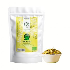 IDILICC TEA Infusion de Camomille 100% Ecologique 45 Gr. Feuilles et Fleurs de Camomille Naturelles en Vrac. Relaxant et Dige...