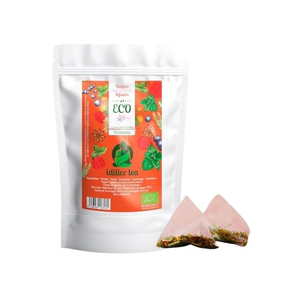 IDILICC TEA Infusion de Camomille 100% Ecologique 45 Gr. Feuilles et Fleurs de Camomille Naturelles en Vrac. Relaxant et Dige...