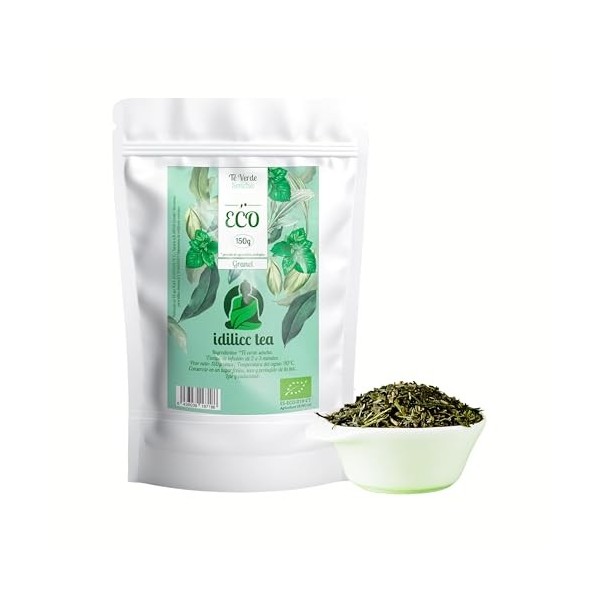 IDILICC TEA Infusion de Camomille 100% Ecologique 45 Gr. Feuilles et Fleurs de Camomille Naturelles en Vrac. Relaxant et Dige...