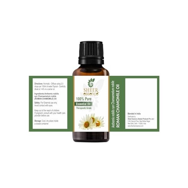 Roman Chamomile Oil Anthemis Nobilis Syn Chamaemelum Nobile Essential Oil 100% Pure Natural Undiluted Uncut Therapeutic Gra C...