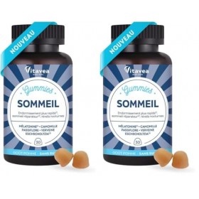 Vitavea - Gummies Sommeil Adulte sans sucres - Mélatonine Camomille Passiflore - Endormissement rapide, Sommeil réparateur, R...