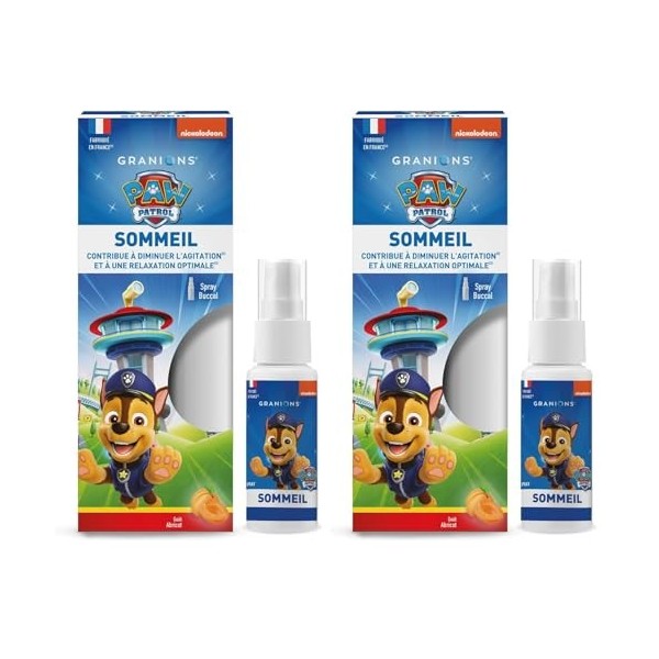 SPRAY SOMMEIL - GRANIONS PAT PATROUILLE - goût abricot - Verveine, Camomille, Coquelicot - Relaxation, Diminue lagitation - ...