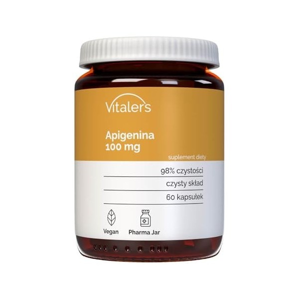 Vitalers Apigenin 100 mg - 60 Capsules, Vegan, 2 mois de supplémentation, Sans conservateur, Composition pure Camomille