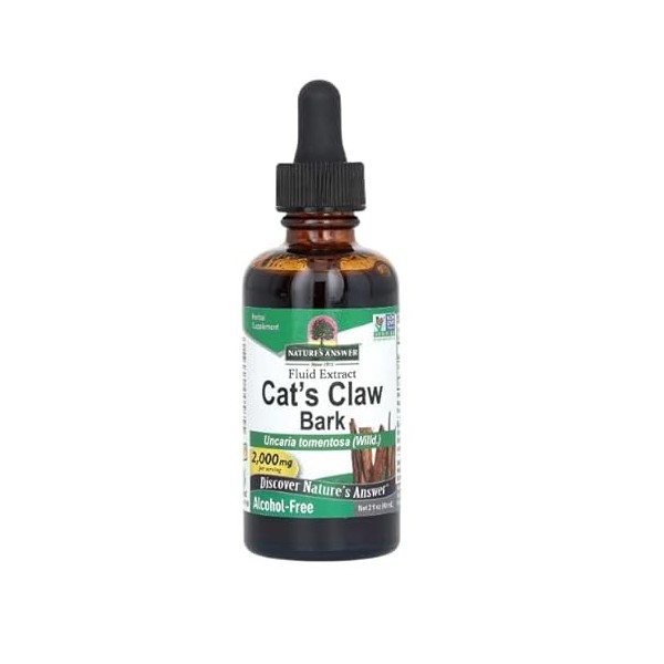 Naturals Answer Cat ClawBark 2000 mg Sans Alcool Sans Gluten 60 ml