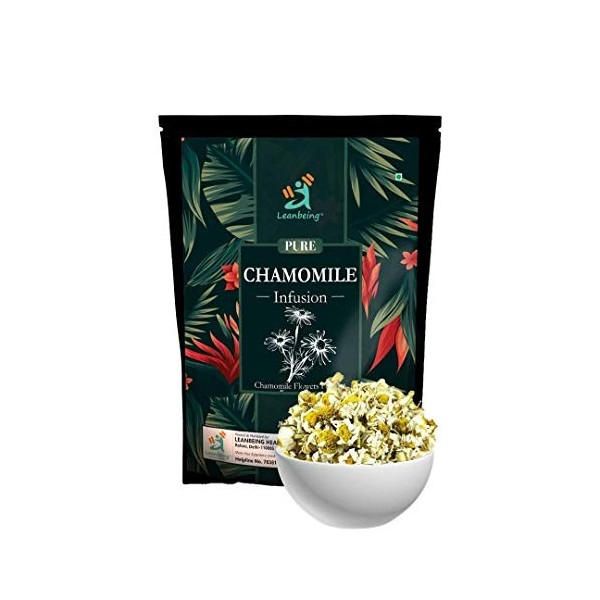 Green Velly Organic Chamomile Tea 100 Gm - Whole Flowers - Detox Tea - Aid Sleep