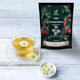 Green Velly Organic Chamomile Tea 100 Gm - Whole Flowers - Detox Tea - Aid Sleep