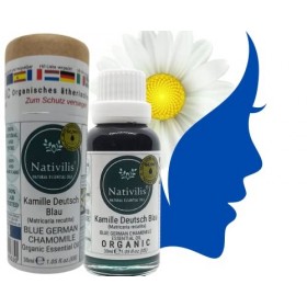 Nativilis Camomille Allemand Bleu Matricaria recutita Huile Essentielle Bio – Anti-inflammatoire, apaisant – Chamazulene Ar