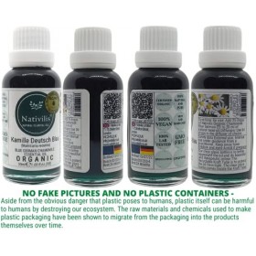 Nativilis Camomille Allemand Bleu Matricaria recutita Huile Essentielle Bio – Anti-inflammatoire, apaisant – Chamazulene Ar