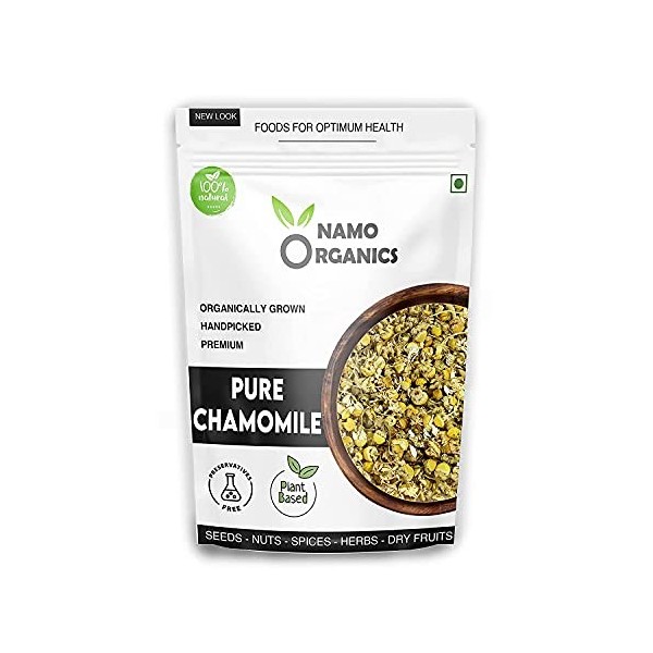 Namo Organics - Chamomile Herbal Tea Loose Leaf - 50 Gm Pouch - High Grade Flowers - 100% Raw From Organic Farms