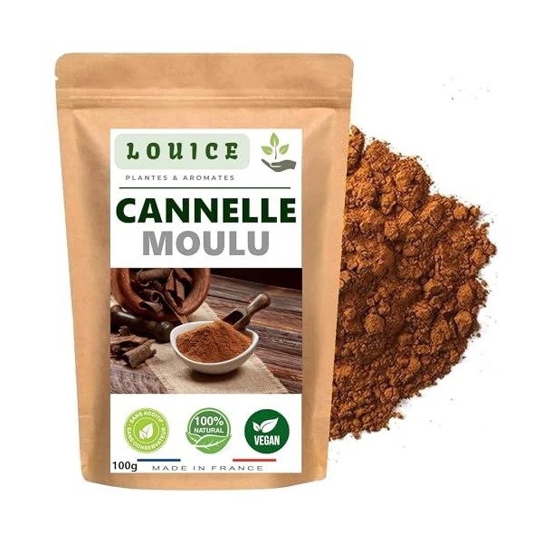 Cannelle de Ceylan Moulue 100g – 100% Naturelle et Pure – Saveur Douce et Parfumée – Idéale pour Pâtisserie, Infusions et Pla