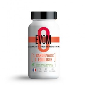 EVOM CardioVasc Équilibre - Complément alimentaire coeur, cholestérol et tension - Ail Noir ABG10+®, Olivier BENOLEA®, Vitami