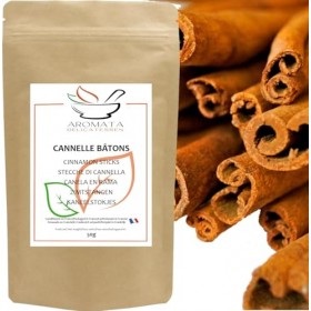 AROMATA - Bâtons de Cannelle entiers - 6 à 8 cm - Qualité supérieure - 100% naturel -50gr