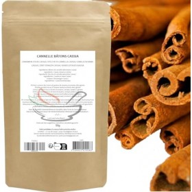 AROMATA - Bâtons de Cannelle entiers - 6 à 8 cm - Qualité supérieure - 100% naturel -50gr