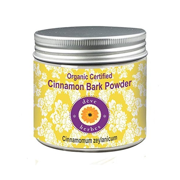 Deve Herbes Poudre décorce de cannelle pure Cinnamomum zeylanicum certifiée bio 100 % naturel thérapeutique 200 g