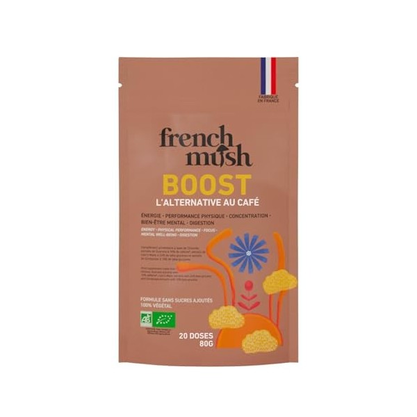 French Mush BOOST - Alternative Café aux Champignons Adaptogènes Bio : Lion’s Mane & Cordyceps - Focus, Énergie & Digestion -...