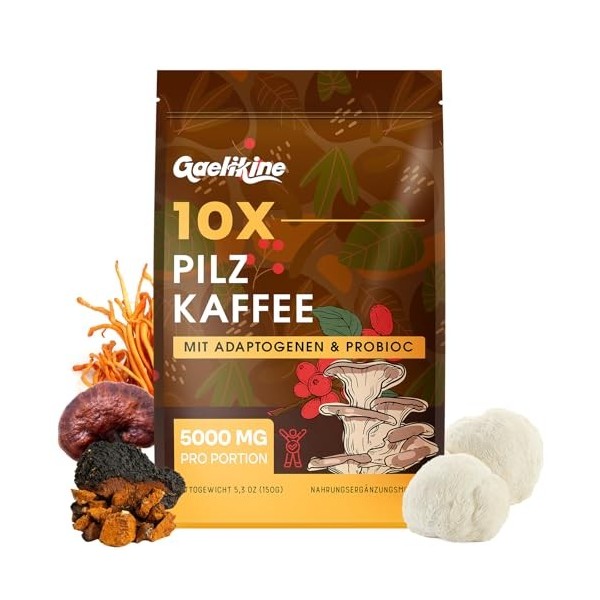 Gaelikine Café à la moutarde Plus de 10 extraits de moutarde en poudre, café Itat Araica avec Lio Mae, Chaga, Reihi, Cordyce