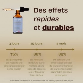 TERRAPHY - Cure Concentration 30 jours Champignons Adaptogènes - Lion’s Mane, Bacopa & Vitamines B6 B9 - Développe Focus, Mém