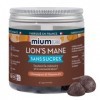 Mium Lab – Lions Mane Crinière de Lion – Gummies sans sucre – Extrait 18:1 hautement concentré d’Hericium erinaceus – Compl