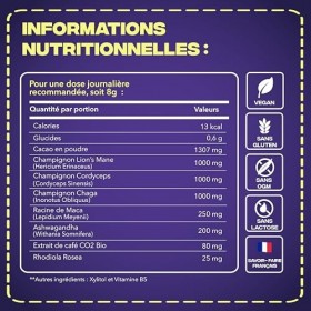 Brainstoorm Mushngo - Super Café aux Champignons Adaptogènes : Lion’s Mane, Cordyceps, Chaga - Vegan - Concentration, Énergie