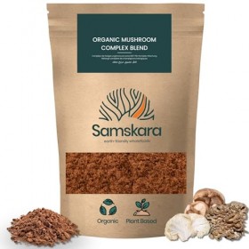 Complexe de Champignons en Poudre BIO Reishi, Chaga, Shiitake, Maitake, Crinière de Lion, Cordyceps Militaris et Champignon 